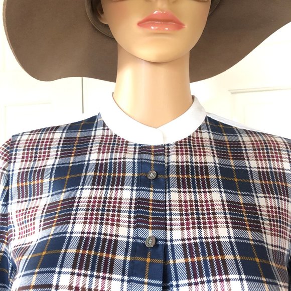 Tory Burch Cora Tartan Plaid Silk Shirtdress - Picture 11 of 16